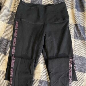Black Kids Leggings with Pink Accents